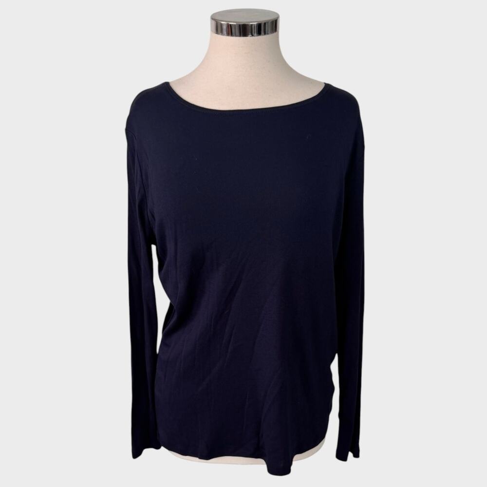 Talbots The Talbots Tee LP Navy Blue Long Sleeve TShirt LP Large Petite